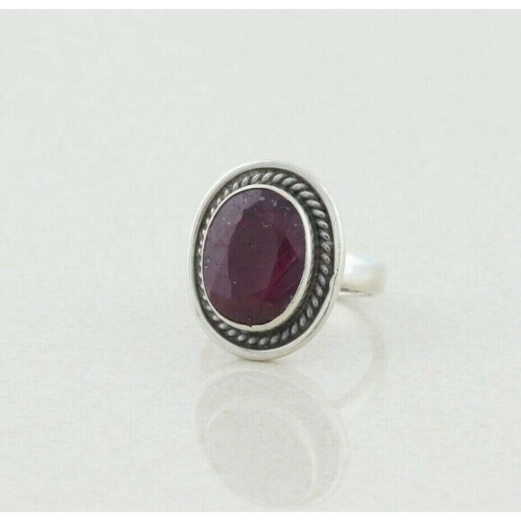 Sterling Silver Ruby Ring Size 5 3/4 - Picture 5 of 7